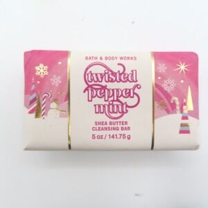 Bath & Body Works‎ Twisted Peppermint Shea Butter Cleansing Bar Soap 5oz New